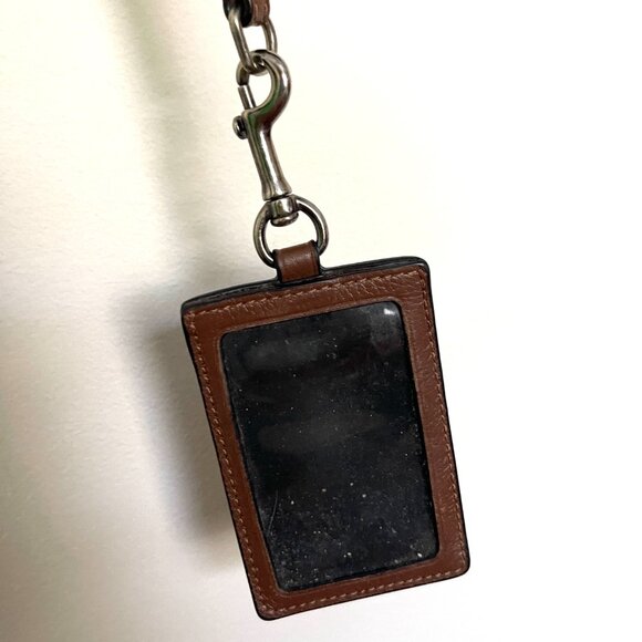 Coach Brown Leather ID Lanyard - Picture 2 of 4
